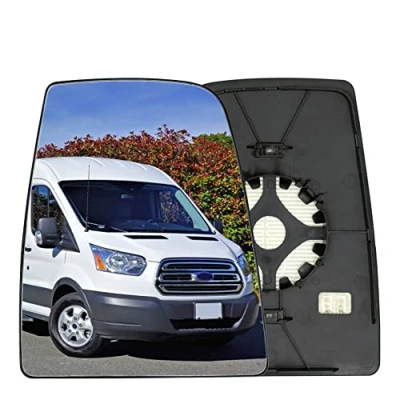 Image of AUTOXBERT Wing Mirror Glass Right Driver Side Heated Convex Fits Ford Transit MK8 2014 2015 2016 2017 2018 2019 2020 2021