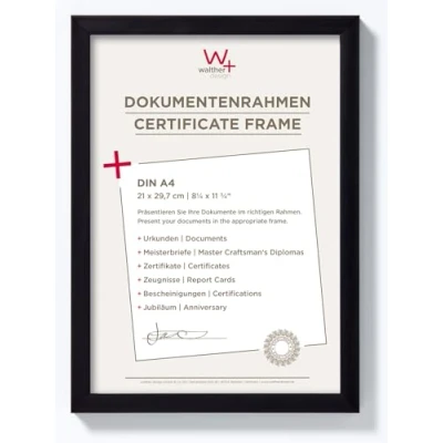 Image of walther Design Picture Frame Black 21 x 29,7 cm (DIN A4) Construction JK130B