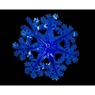 Image of Foil Garland Snowflake Star Christmas Hanging Decoration Wall Ceiling Xmas Deco (Royal Blue)