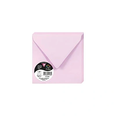 Image of Clairefontaine Ref 5538C Pollen Envelopes (Pack of 20) 140 x 140mm Sized, 120gsm Paper, Gummed Seal, Inkjet &amp; Laser Printer Compatible, Acid Free Light Pink