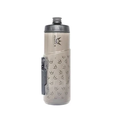 Image of Peaty&#039;s x Fidlock Lockin Magnetic 600ml Bike Water Bottle &amp; Mount, Bicycle Drink Bottles, Cycle Accessories for Mountain Biking Cycling, Premium Alternative to Cage, Twist Release Crown Smoked