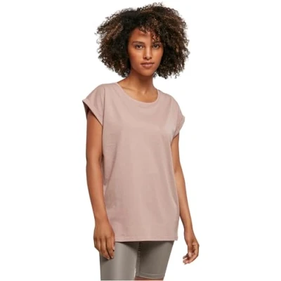 Image of Build Your Brand Women&#039;s Ladies Extended Shoulder tee T Shirt, Duskrosis, XL