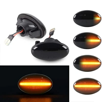 Image of OZ LAMPE Dynamic Side Indicator for Smart W450 W452 A Class W168 Citan W415 Vito W639 W447, 2835 SMD Turn Signal Light, Error Free Flowing Marker Repeater Black Smoke Lens
