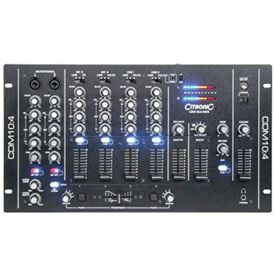 Image of Citronic CDM10:4 MK5 4 Channel USB DJ Mixer 17 Input 19&quot; Rack Mount Professional