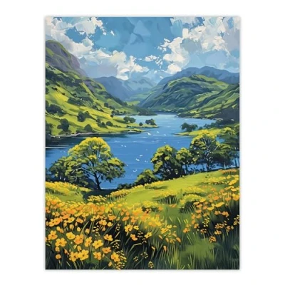 Image of Artery8 Lake District Landscape Painting Helvellyn View Living Room Large Wall Art Poster Print Thick Paper 18X24 Inch