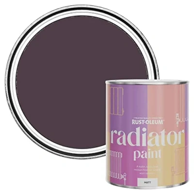 Image of Rust Oleum Dark Purple Heat Resistant Radiator Paint in Matt Finish Mulberry Street 750ml (SHDRCT1172)