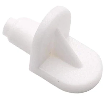 Image of 30x Push in Shelf Supports White Plastic Stud Peg Bookcase Cabinet Shelves Holders