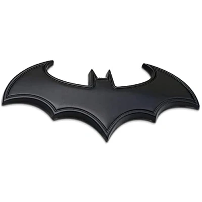 Image of Black Stainless Steel Bat Batman Car Emblem Decal Badge