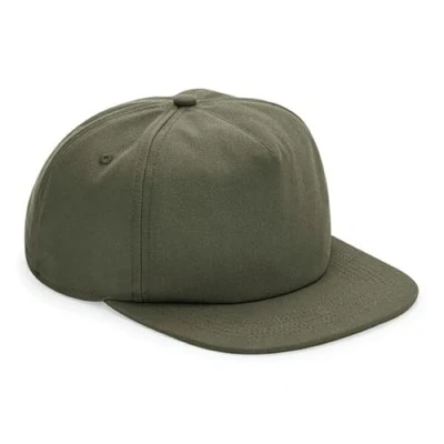 Image of Beechfield® B64N Organic Cotton Unstructured 5 Panel Cap Olive Green