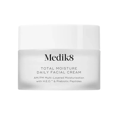Image of Medik8 Total Moisture Daily Facial Cream Travel Size Hyaluronic Acid Moisturiser, Day &amp; Night Face Cream, Clinically Proven Instant, Deep Lasting Moisturisation 12.5ml