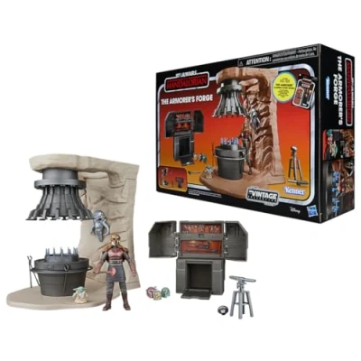 Image of STAR WARS The Vintage Collection Armorer’s Forge, Mandalorian 3.75 Inch Collectible Playset with Action Figure