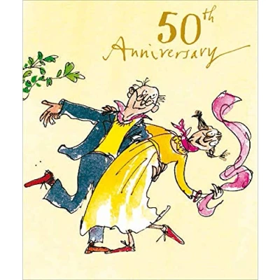 Image of Woodmansterne Quentin Blake 50th Golden Anniversary Card Whirlwind Romance