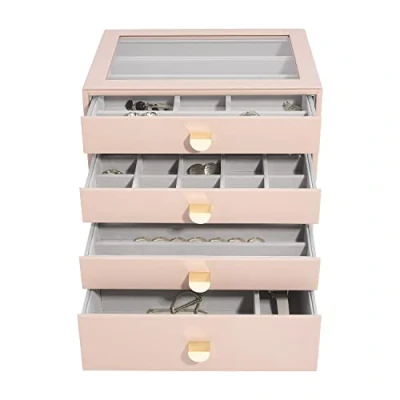 Image of Stackers Blush Classic Jewellery Box Set of 4 (with drawers)