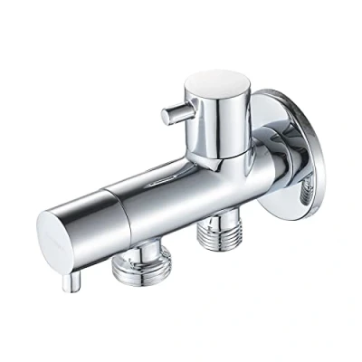 Image of GRIFEMA COMPLENTO G153 Shut Off on Angle Valve/Diverter for Bathtub/Bathroom/Kitchen/Shower Mixer Tap, Wall Connection 1/2 Inch with Dual Lever, 3/8 and Outflow, Chrome
