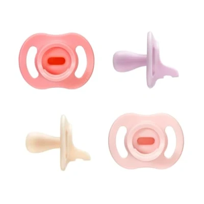 Image of Tommee Tippee Ultra light StayPut Dummy, One Piece Silicone Design, 0 6m, 4 Pack