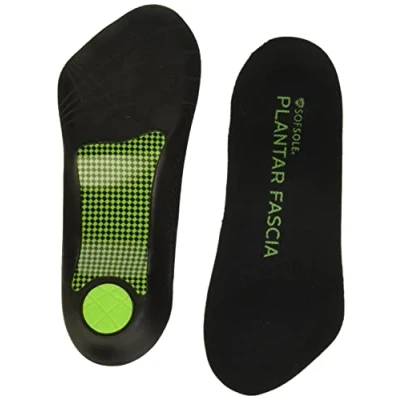 Image of Sof Sole Men&#039;s Plantar Fascia Support 3/4 Length Insole, Black, 6/12 UK