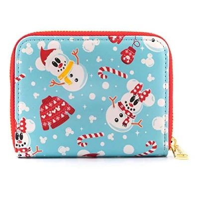 Image of Loungefly Mickey Mouse &amp; Minnie Snowman Women&#039;s Purse Multicoloured