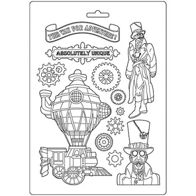 Image of Stamperia Soft Mould Sir Vagabond Train, Various, A4
