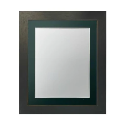 Image of FRAMES BY POST Studio Black Ash Picture Photo Frame with Dark Green Mount A2 for Image Size A3