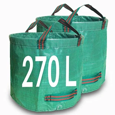 Image of Singwow Garden waste Bags 270L x 2 Heavy Duty Bags, Reusable Sacks with Handles, Ideal for Collecting Waste, Plant grass and Leaves (270L)