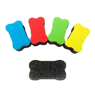 Image of Magnetic Whiteboard Erasers 4pcs 4 Colors Dry Wipe Cleaner Eraser for Classroom Home Office School Use Blue Red Green Yellow