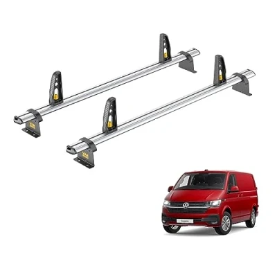 Image of Van Guard Roof Rack for VW Transporter (T6 2015+) 2 Bars + 4 Load Stops [Only Suitable Standard Models] Ulti Bar VG263