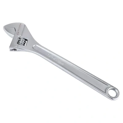 Image of Olympia Tools 18&quot; Adjustable Wrench, Heavy Duty Drop Forged Steel, Chrome Plated, Precision Machined Jaws, Rust Resistant