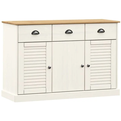 Image of vidaXL Sideboard with Drawers VIGO 113x40x75 cm White Solid Wood Pine