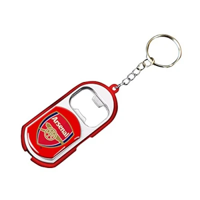 Image of Arsenal FC Official Crest Design Bottle Opener Keyring With Torch (One Size) (Red)