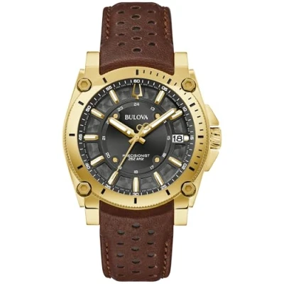Image of Bulova Precisionist Icon Mens Brown Watch 97B216 Leather (archived) One Size