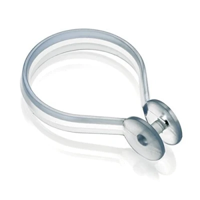 Image of Croydex Clear Shower Curtain Button Rings, Pack of 12, Clear,33mm