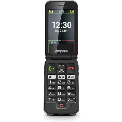 Image of Emporia JOY 2G Clamshell Stylish Mobile Phone Black (official UK and Ireland version)