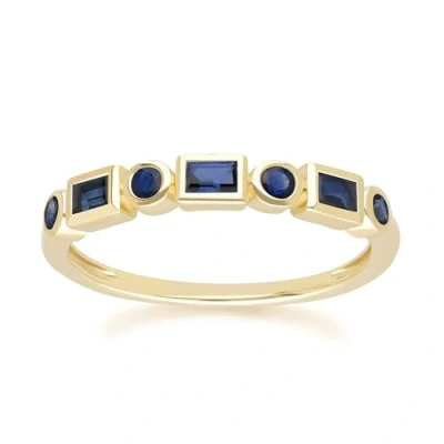 Image of Classic Sapphire Eternity Ring in 9ct Yellow Gold Size: O
