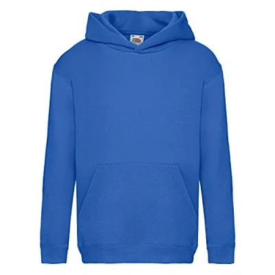 Image of Fruit of the Loom Unisex Kids Premium Hooded Sweat, Royal, 5 6 Years (Manufacturer Size:26)