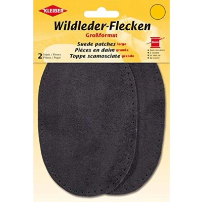 Image of Kleiber Large Suede Sew on Trouser/Arm Patches Grey, 18 x 13 cm