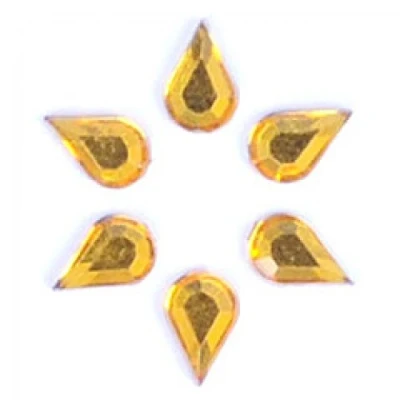 Image of Impex Teardrop Stick On Diamante Jewels Gold per pack of 40