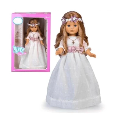 Image of Nancy Communion Collection, First Dress Doll and Flower Crown, Blonde, with White Dress, Gift, Reissue 2023, Famous (NAL01000)
