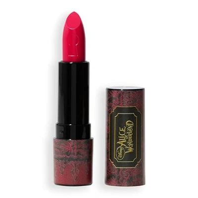 Image of Revolution Beauty, Disney&#039;s Alice in Wonderland x Mad Hatter Lipstick, Halloween Lip Costume Makeup, Vegan &amp; Cruelty Free, Fuchsia Pink