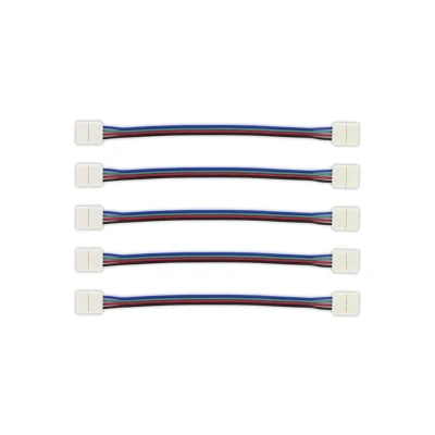 Image of Integral LED Strip IP33 2 way Connectors (5 pcs) for RGB Both connector ends joined by wire 10mm width strips