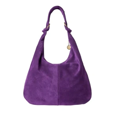 Image of Joe Browns Women&#039;s Knotted Handle Slouchy Suede Bag, Purple