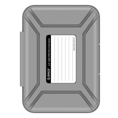 Image of ORICO Hard Drive Protector Case 3.5 Inch HDD Protective Box/Storage for Western Digital WD Seagate Toshiba Samsung,Stackable and Sortable Memo(Grey)