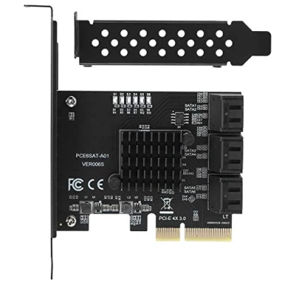 Image of Expansion Card for ASMedia ASM1166 Master, PCIE to 6‑Port SATA3.0 Hard Disk 6G PCI‑E3.0 GEN3 4X Interface Hub Adapter, Easy Carry and Store