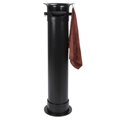 Image of Coffee Knock Box, Commercial Floor Standing Grounds Collection Bin with Towel, 33.7in Jumbo Size Espresso Dump Grind Waste Bin, for Shop, Restaurants
