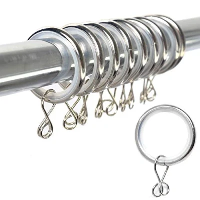 Image of 20x Polished Chrome 25mm Silent Curtain Rings Fits Up To 19mm Poles