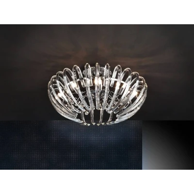 Image of Ariadna 9 Light Crystal Flush Ceiling Chrome, G9