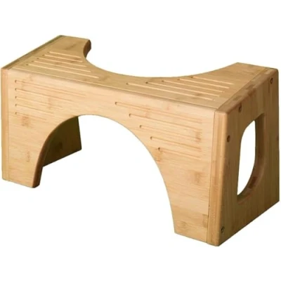 Image of Squatty Potty The Original Toilet Stool Bamboo Flip, 7&quot; &amp; 9&quot; Height, Brown