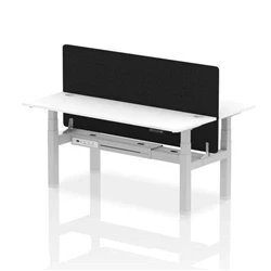 Image of Air B2B 1800x600 Adjustable 2P Bench Desk CP White/Silver + Screen