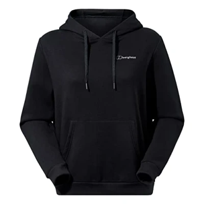 Image of Berghaus Women&#039;s Pullover Logo Hoodie, Added Warmth, Flattering Style, Black, 12