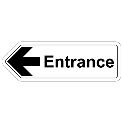 Image of V Safety Shaped Sign Entrance Arrow Left 450X150 1MM Rigid Plastic