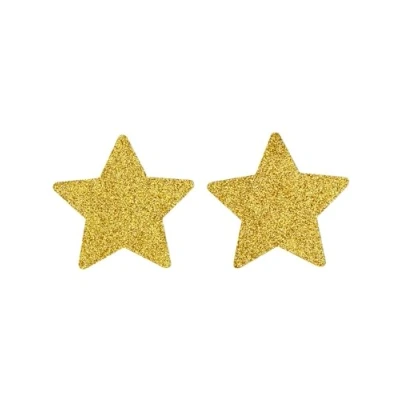 Image of Smiffys Fever Glitter Star Nipple Pasties, Gold, Accessories Fancy Dress, Dress Up